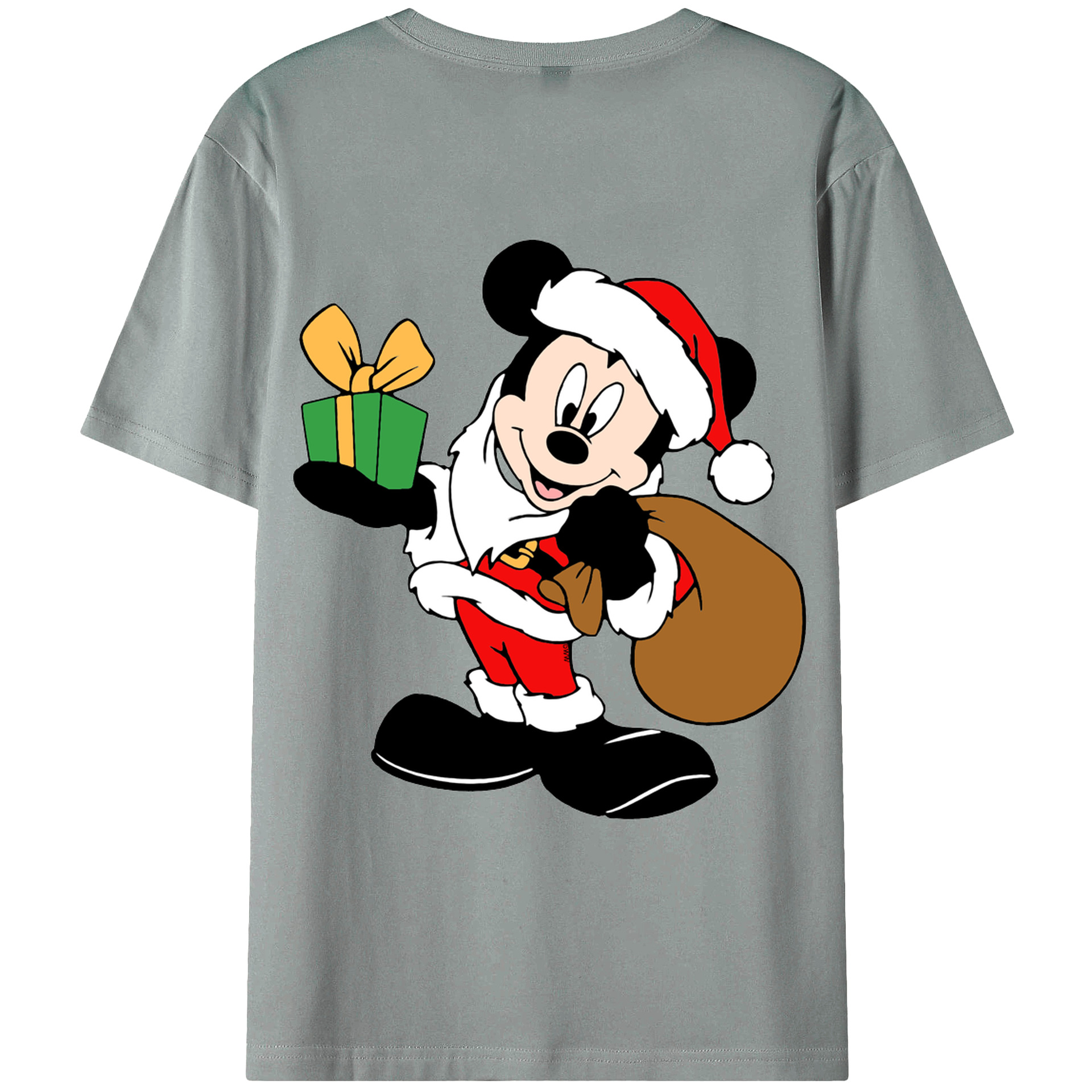 ミッキーマウス Mickey Mouse 綿100％ メンズ半袖Tシャツ（バックプリント） 通気性